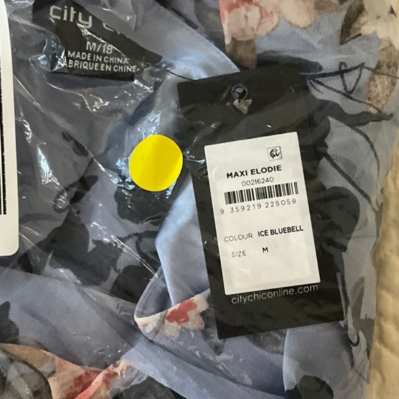 ON SALE! City Chic Elodie Floral Long Sleeve High-Low Dress in Ice Bluebell - Picture 5 of 5